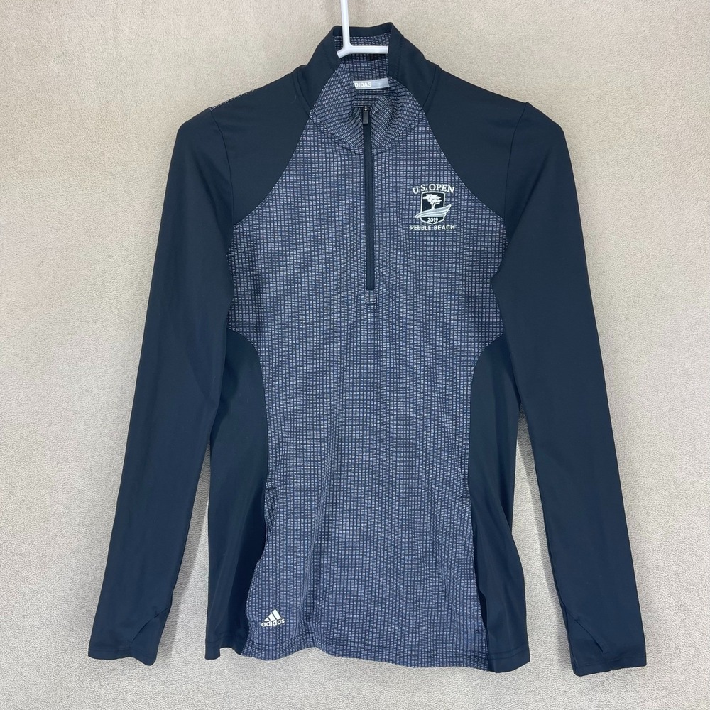 Adidas US Open 2019‎ Pebble Beach Golf 1/4 Zip Pullover Top XS Black